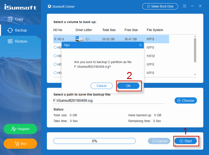 backup the partition as file