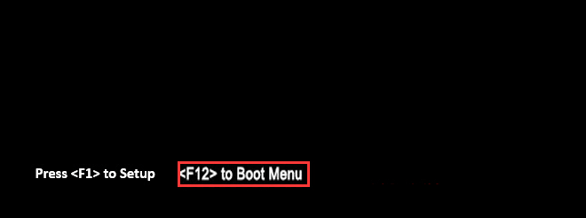 Press required boot key to access boot menu