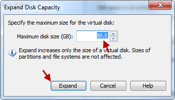 adjust the new maximum size