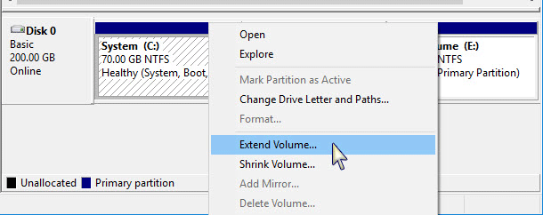 extend volume C