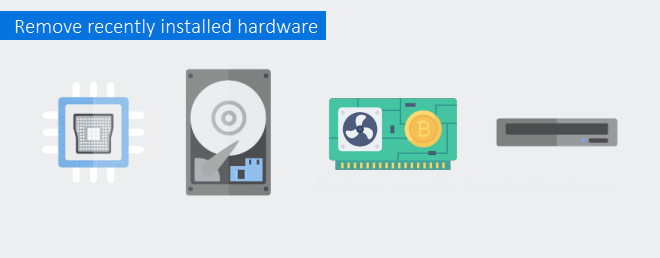 Remove the recently installed hardware