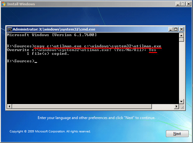 how to repair windows 7 with cd command prompt