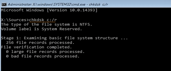 Run chkdsk