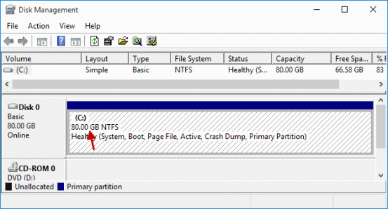 unallocated space completely assigned