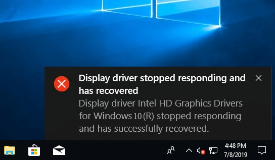 display driver stopped responding