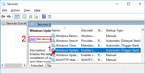 iniciar la actualización de Windows