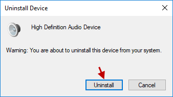 uninstall audio device