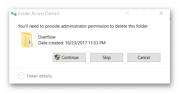 cannot delete the folder that access denied