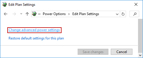 Change advanced power settings