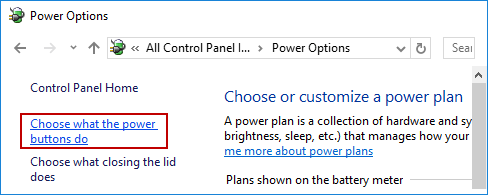 Choose what the power buttons do