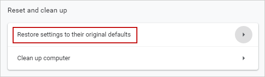 click Restore settings to original defaults