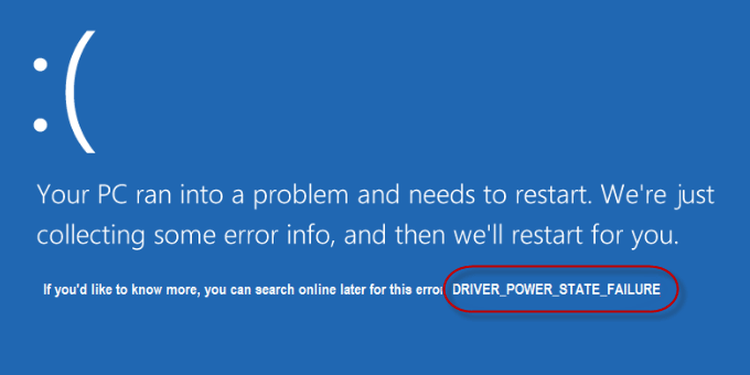 fix Driver Power State Failure error