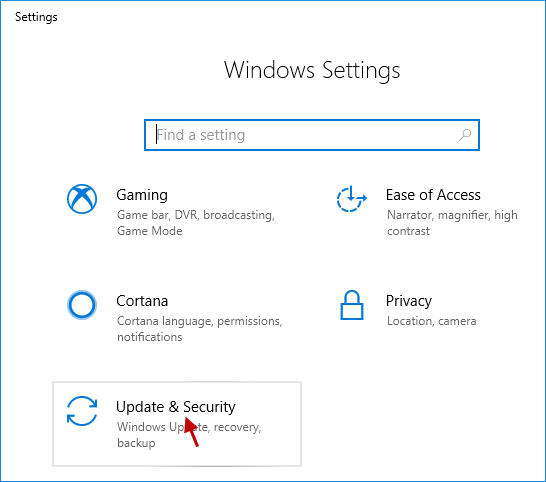 open Settings app