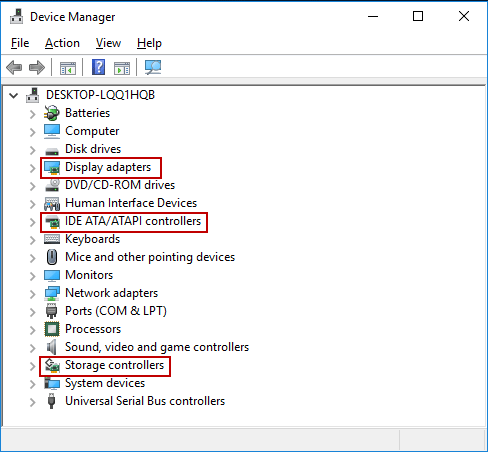 open Device Manager window