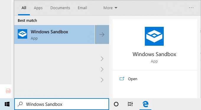 Launch Windows Sandbox