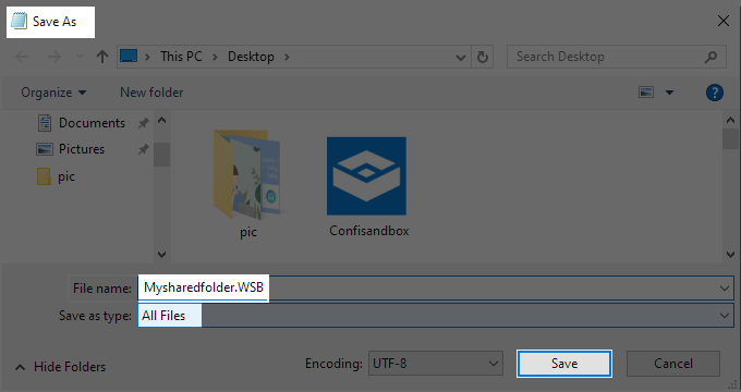 Save as WSB file