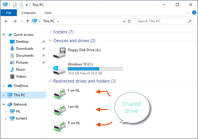 Shared drives from local resource