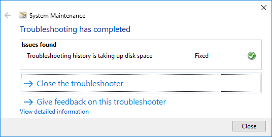 troubleshoot gets fixed