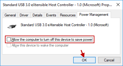 turn off power saving option