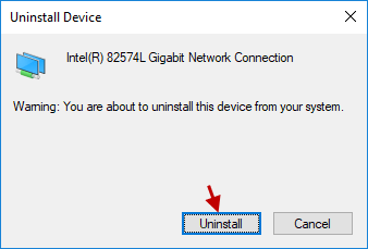 uninstall Network Connection