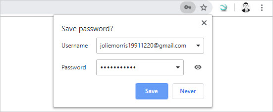 ask to save your password