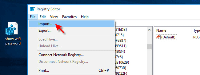 import registry key