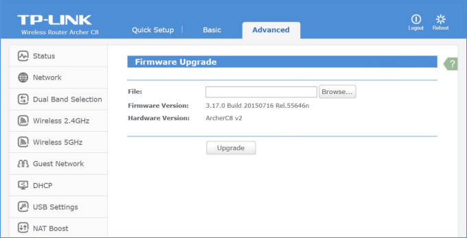 Upgrade router firmware