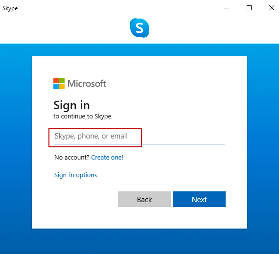 sign in to skype account