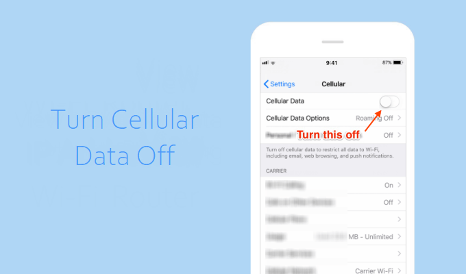 Turn cellular data off