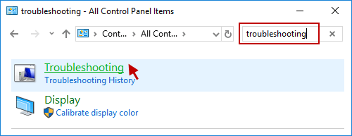 type troubleshooting