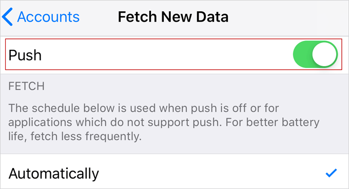 enable Push feature