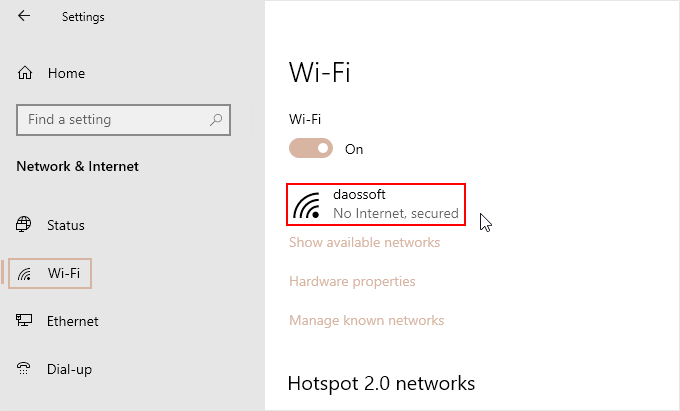 Seleccione la configuración de WiFi