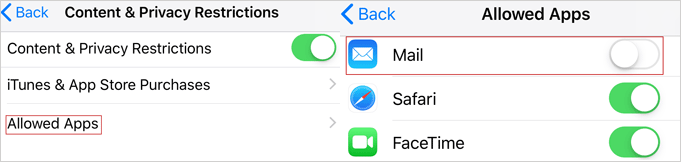 tap on Mail option