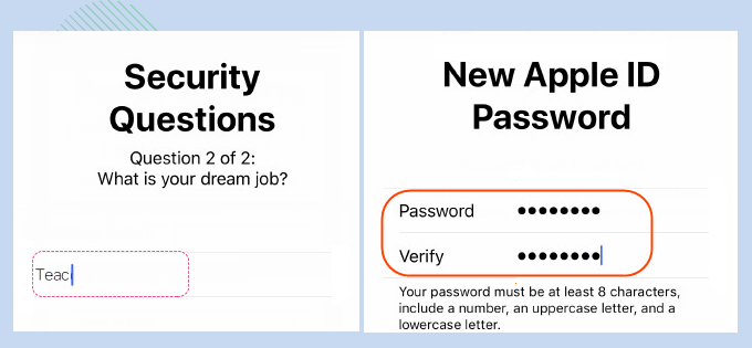 Answer security questions