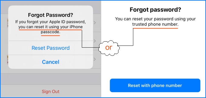 Reset Apple ID password with a trusted phone number or passcode
