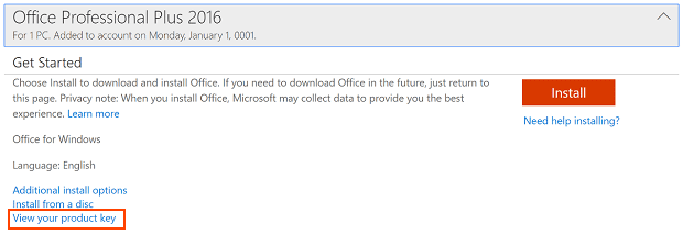 how to find my office 365 product key