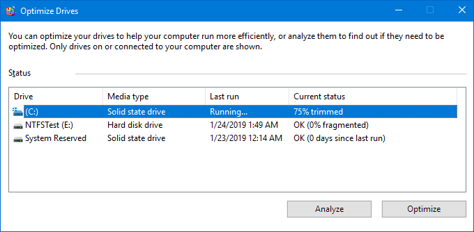 Defrag hard drive