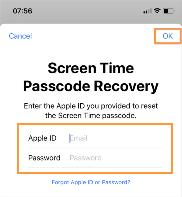 Enter your Apple ID and password