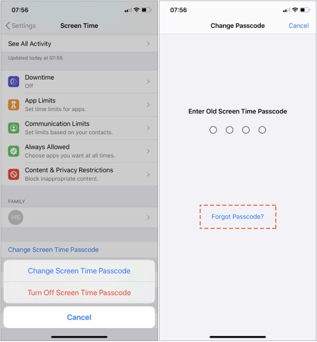 Forgot Screen Time Passcode