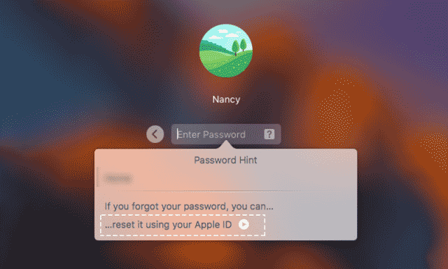 Use su ID de Apple para restablecer la contraseña de inicio de sesión de Mac