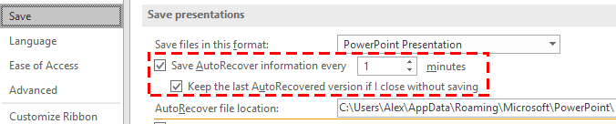 Presentation AutoRecover ppt