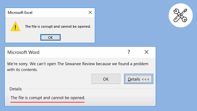 Corregir el archivo está dañado y no se puede abrir error