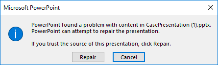 Cannot open PPT file