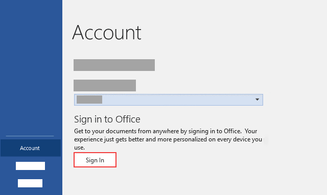 Sign in to Office