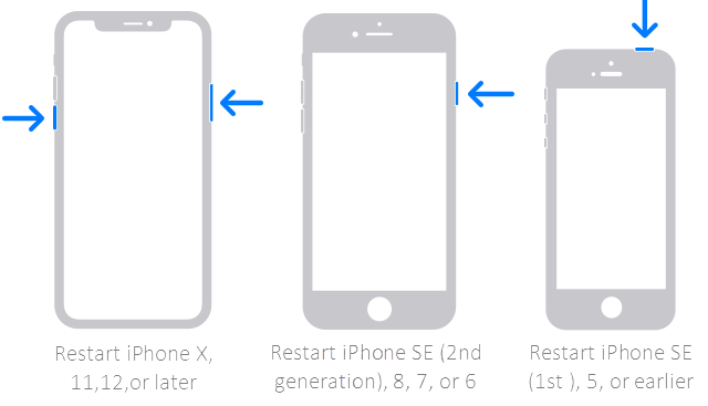 Перезагрузите iPhone, который завис в режиме наушников