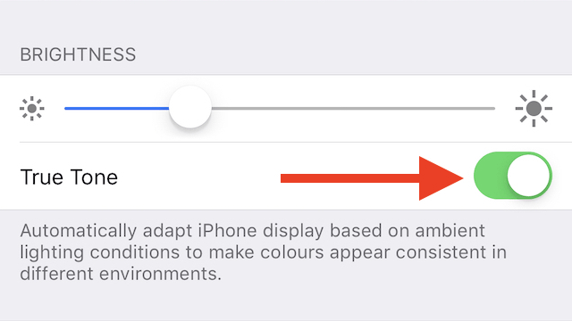 Включите True Tone