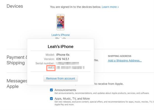 Locate your devices section