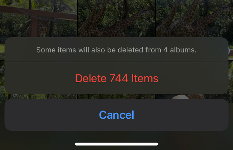 delete all photos from iPhone at once