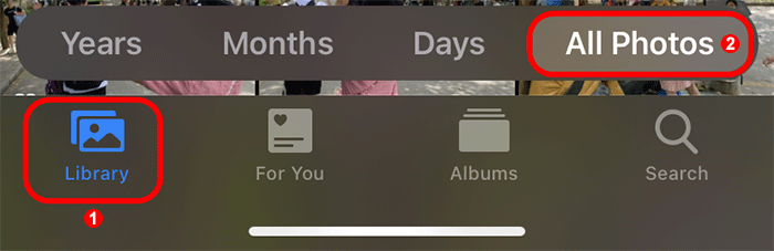 select Library and All Photos