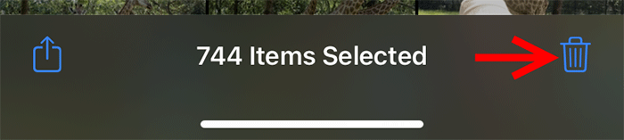tap the delete icon
